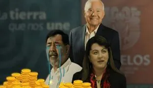 Imagen ilustrativa con Gerardo Fernández Noroña, Margarita González Saravia y Juan Salgado Brito para artículo que habla sobre Casa de Noroña en Tepoztlán refleja contradicciones de austeridad y evasión fiscal en Morelos
