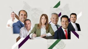 a mesa de decisiones con sombras de poder institucional al fondo.