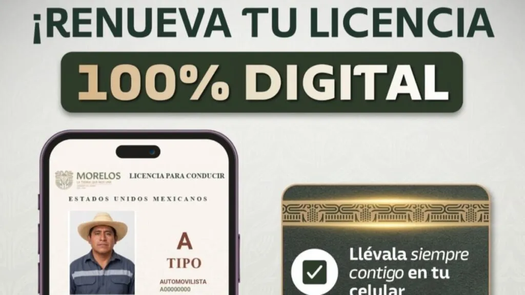 Licencia digital en Morelos permite trámite rápido en línea sin filas ni traslados