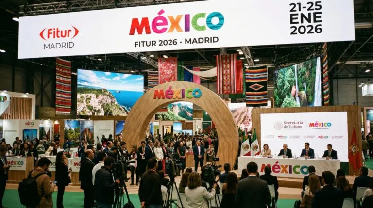 Pabellón de México en FITUR 2026 muestra la estrategia turística nacional y su proyección internacional rumbo al Mundial.