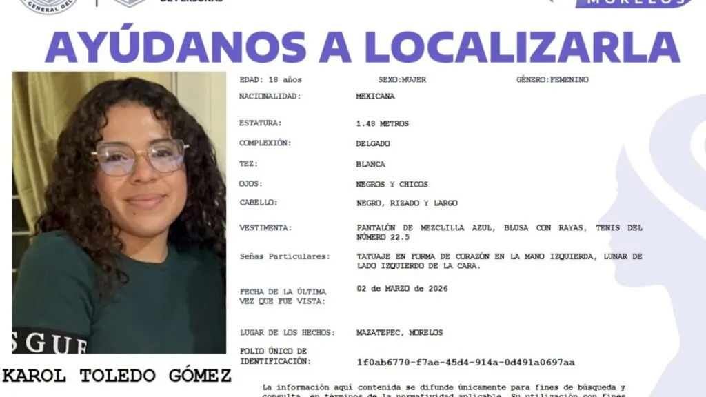 Operativos de búsqueda por Karol Toledo Gómez en Mazatepec Morelos tras su desaparición como estudiante de la UAEM
