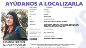 Caso de Miranda Sherlin Sánchez, estudiante de 17 años reportada desaparecida y localizada posteriormente en Morelos.