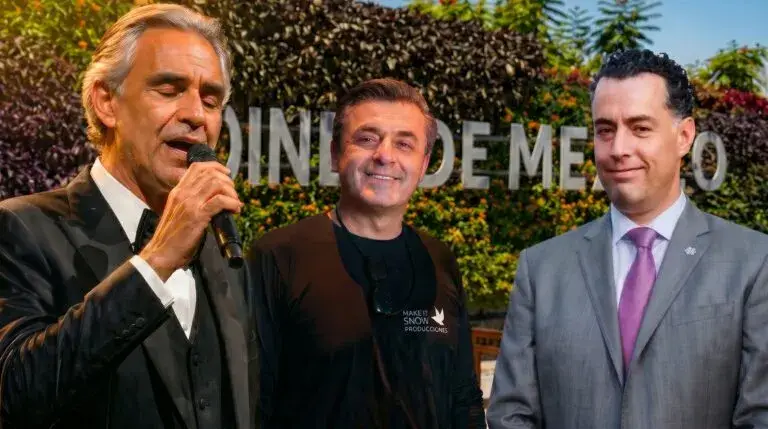 Imagen del concierto de Andrea Bocelli en Morelos realizada en Jardines de México, donde aparecen figuras vinculadas a la producción del evento como los Pérez Herrera, en un contexto que ha generado conversación sobre redes de poder económico en la entidad.