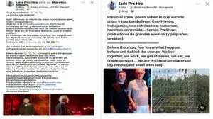 Publicaciones de Luis Pérez Herrera sobre el concierto de Andrea Bocelli en Morelos y la producción del evento por ProShow