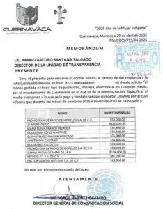 archivos oficiales con actas, facturas y oficios que muestran contratos, proveedores y pagos de recursos públicos en Cuernavaca
