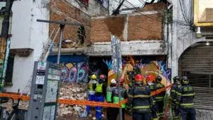 colapso de vivienda en la colonia Hipódromo con labores de rescate y búsqueda entre escombros
