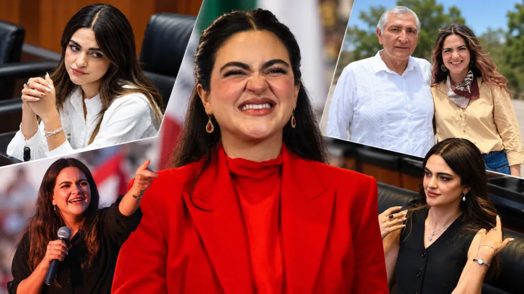 Collage editorial de Andrea Chávez en sesiones, actos públicos y encuentros políticos