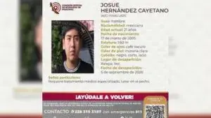 Josué Hernández Cayetano y su localización tras 14 días desaparecido